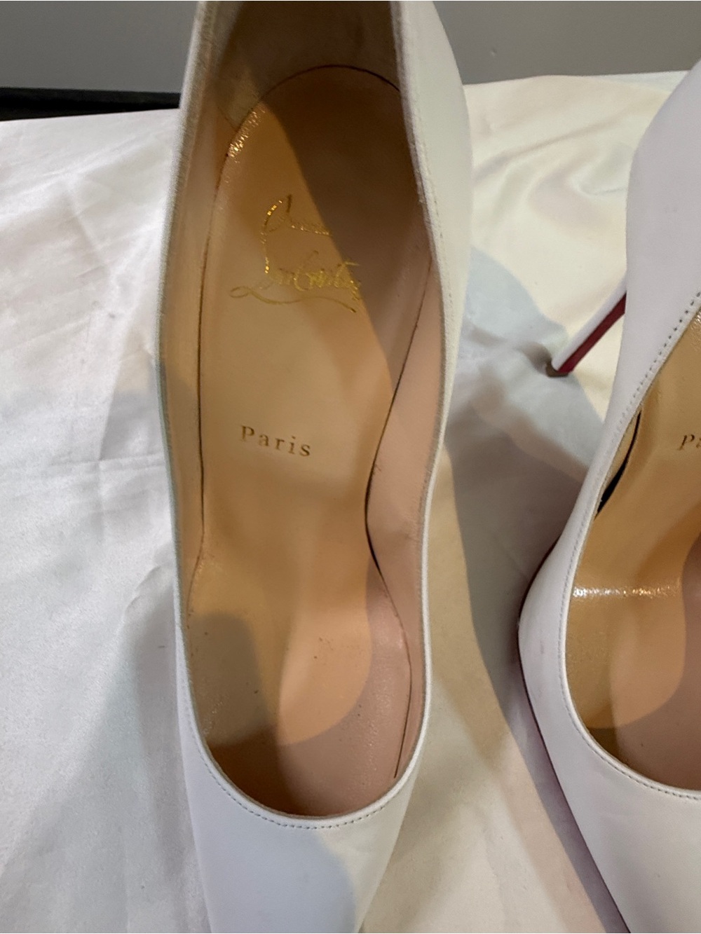 Christian Louboutin White/Bianca Nappa Leather Décolleté 100mm Pump - Picture 4 of 16